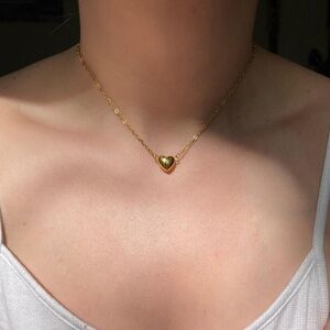 Gold Heart Pendant Necklace